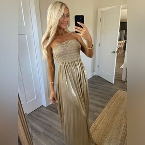 New with tags Strapless Shimmery Gold Maxi Dress